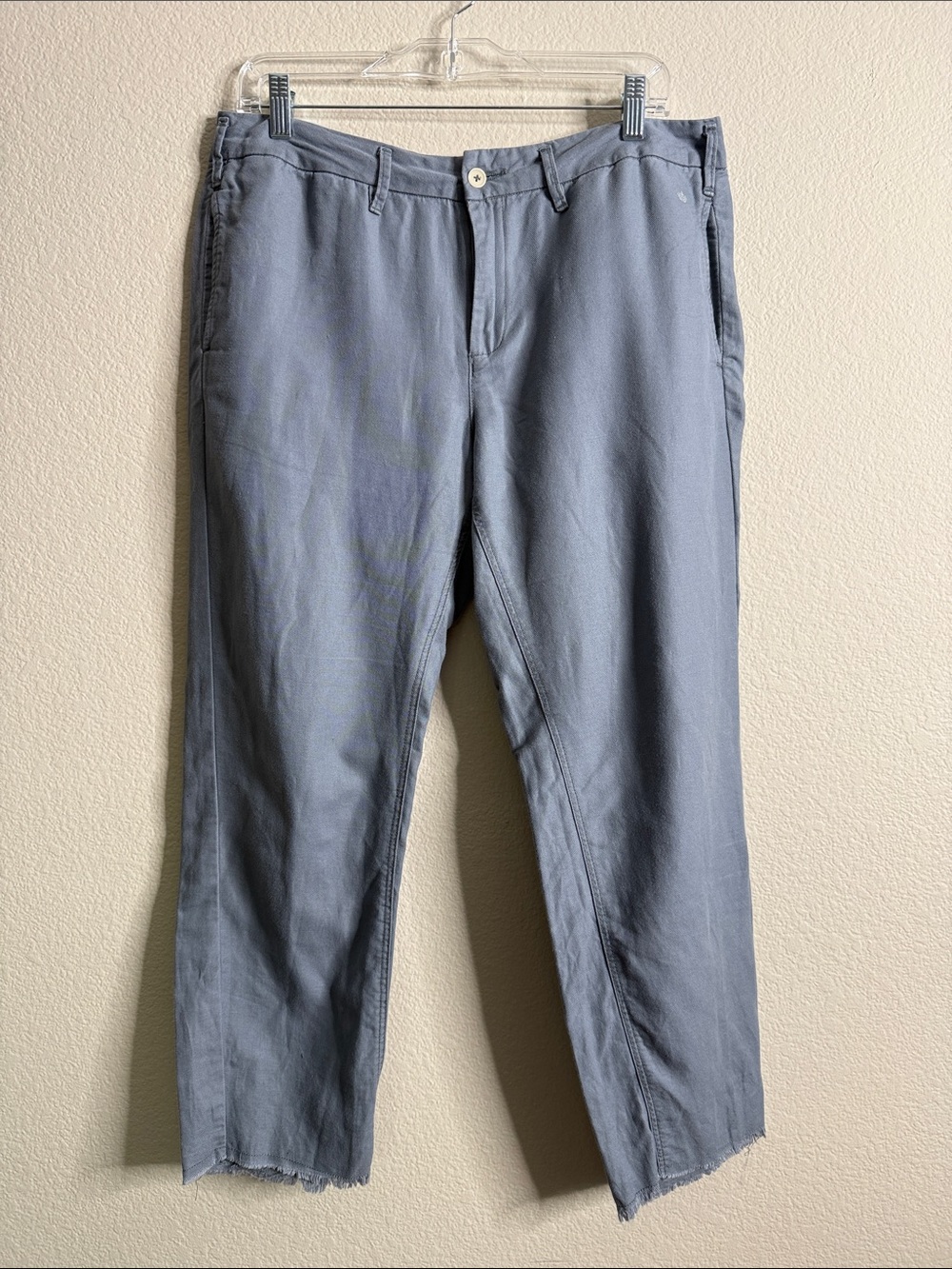 G1 Goods crop trouser slacks light blue women’s 10 fray edge